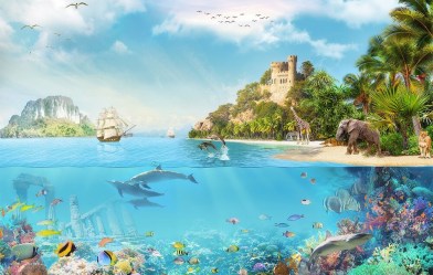 Детские фотообои море и суша